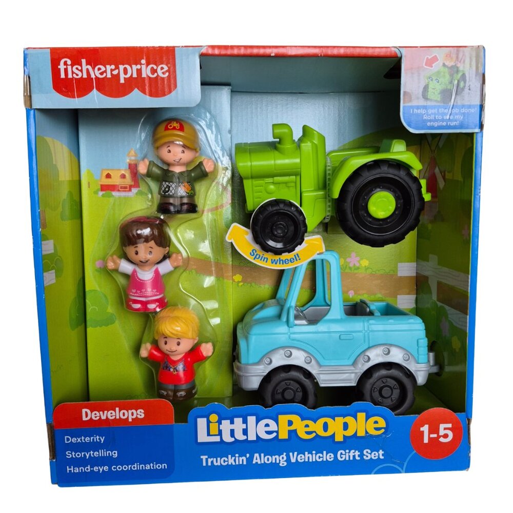 Fisher Price Little People Truckin’ Along Vehicle Gift Set | Educational Toddler